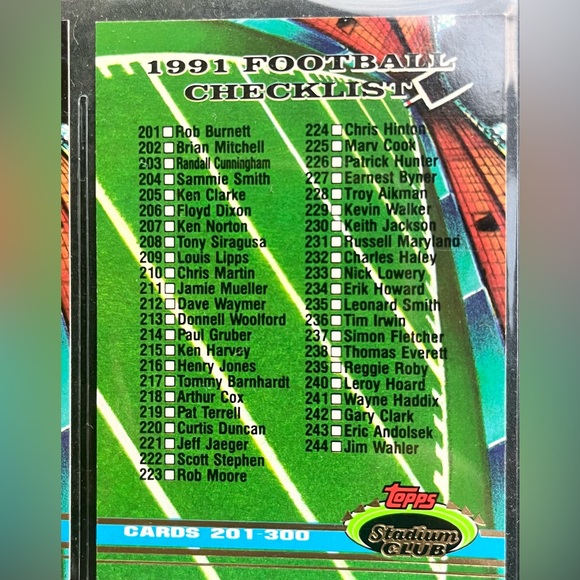 1991 Topps Stadium Club Football Complete Set - Picture 9 of 14